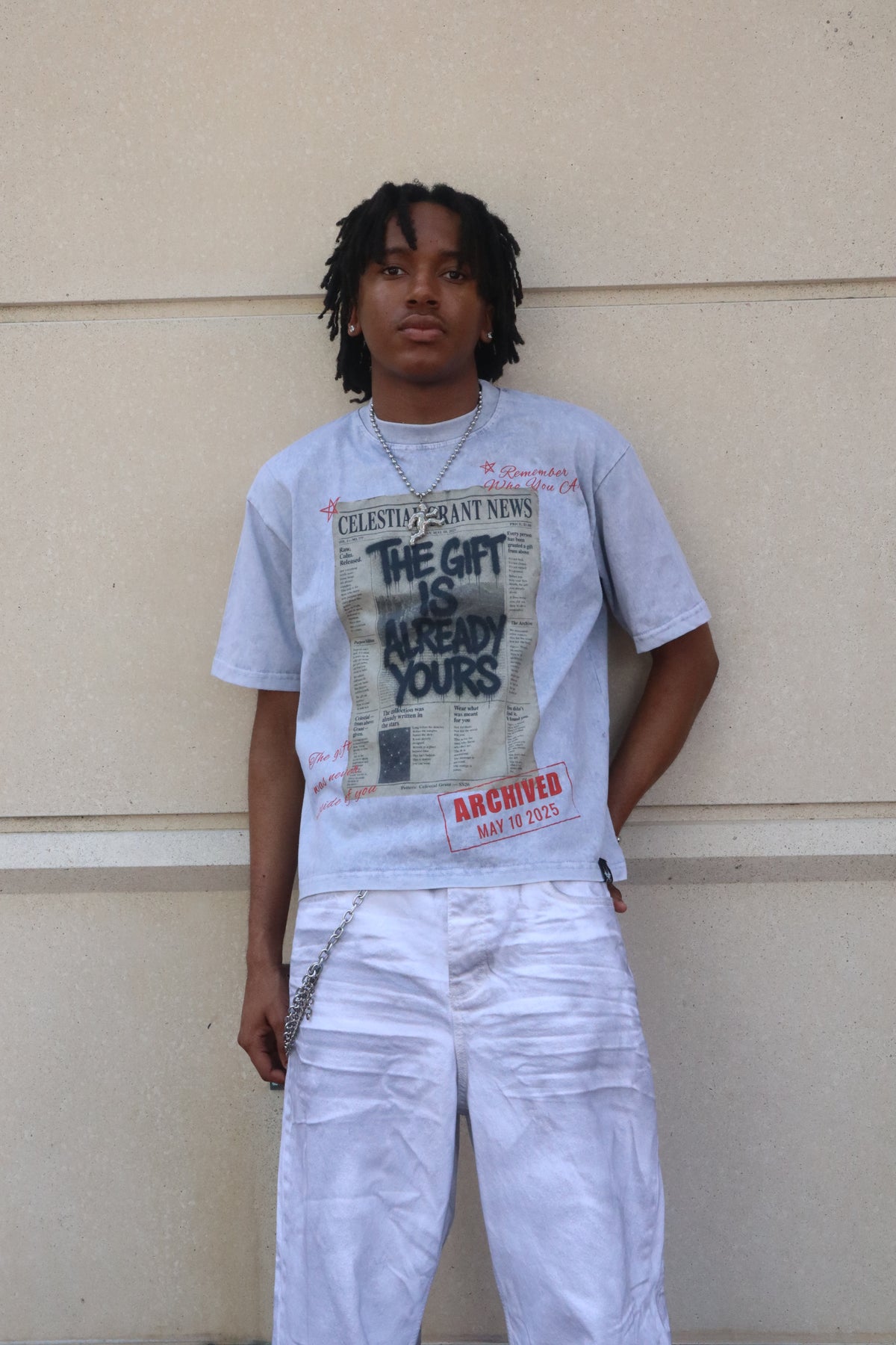 NEWSPAPER TEE (WHITE)